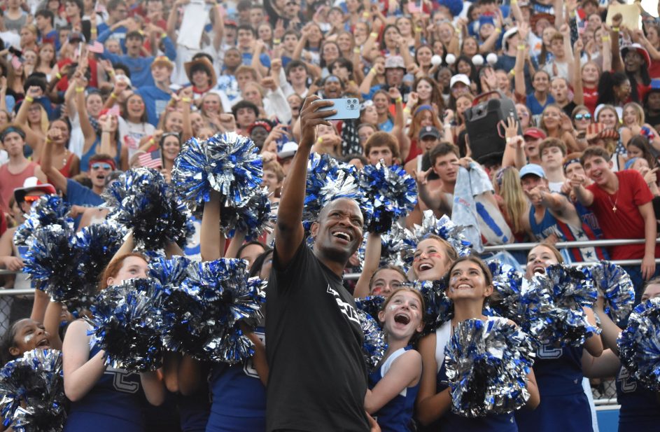 Photo of student cheering section at a football game