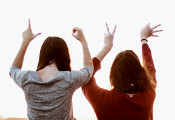 Two Girls using Sign Language