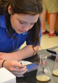 Student in chemistry lab