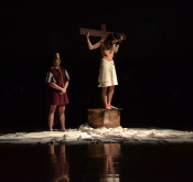 The passion scene during Way of the Cross at BCHS