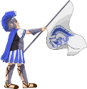 Trojan holding flag icon