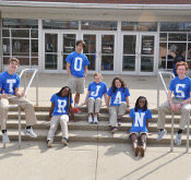 Students on the front steps of BCHS